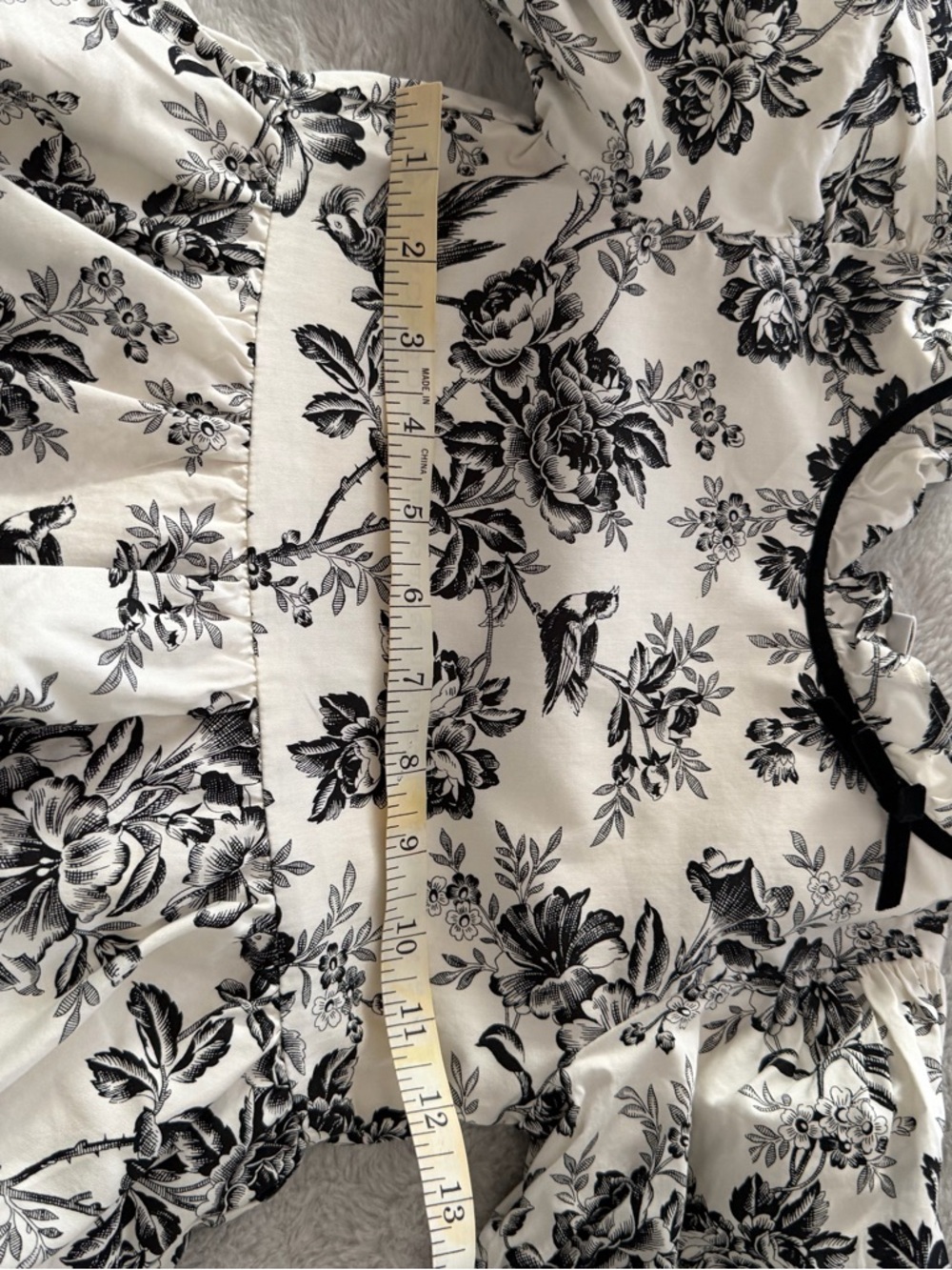 Janie and Jack Black and White Floral Tiered Dress - Picture 5 of 5